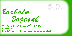 borbala dojcsak business card